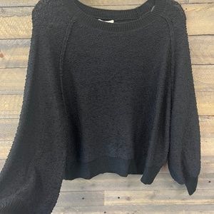 Puff Sleeve Boat Neck Sweater